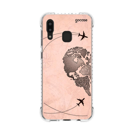 Capinha para celular BFF - Coração Mapa Mundi Vintage (Esquerda)