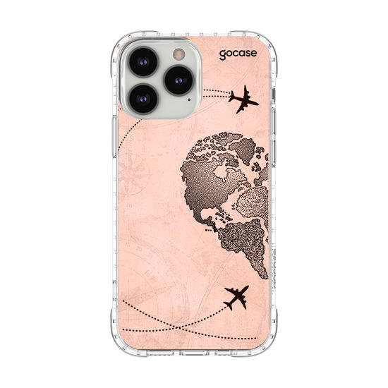 Capinha para celular BFF - Coração Mapa Mundi Vintage (Esquerda)