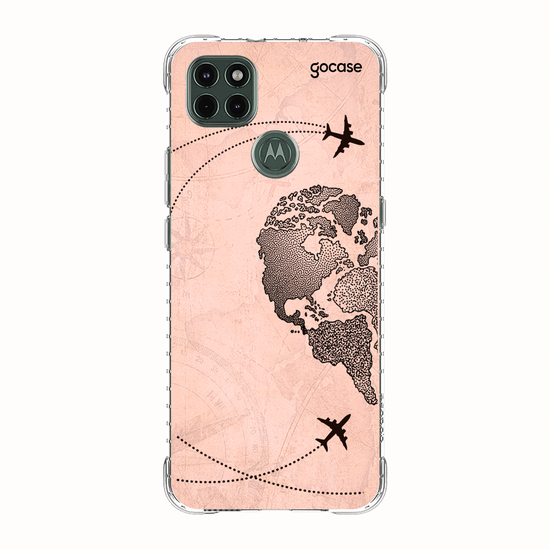 Capinha para celular BFF - Coração Mapa Mundi Vintage (Esquerda)