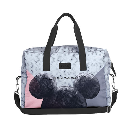 Bolsa de Viagem Joy Personalizada - Mickey Mosaico Tricolor Manuscrita