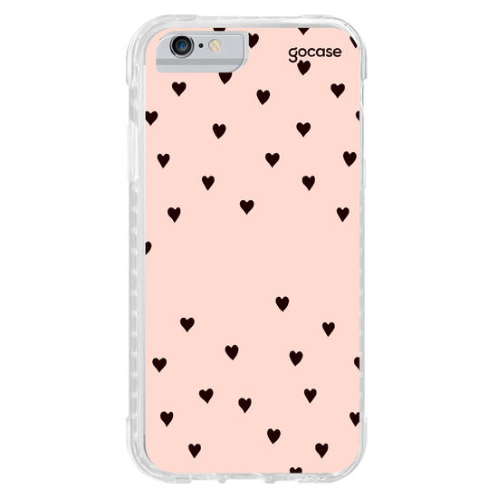 Capinha para celular Black Hearts Rosê Manuscrita
