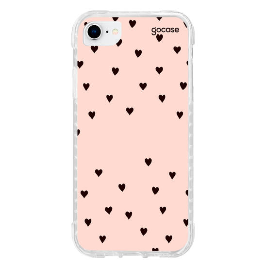 Capinha para celular Black Hearts Rosê Manuscrita