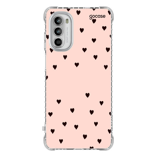 Capinha para celular Black Hearts Rosê Manuscrita