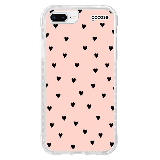 Capinha para celular Black Hearts Rosê