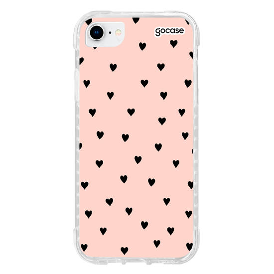Capinha para celular Black Hearts Rosê