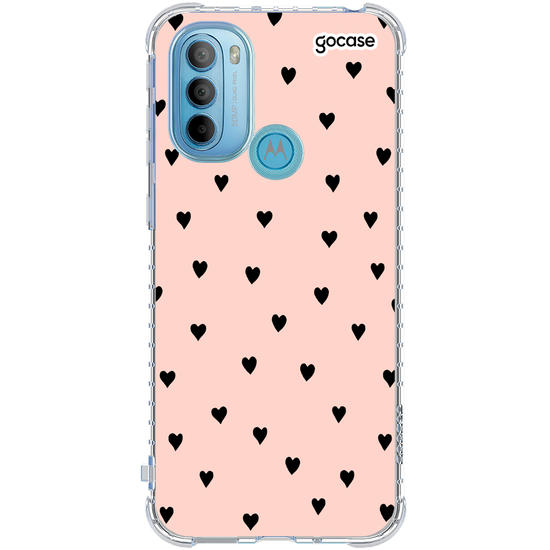 Capinha para celular Black Hearts Rosê