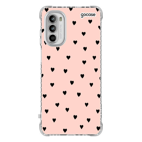 Capinha para celular Black Hearts Rosê