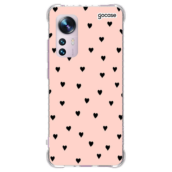 Capinha para celular Black Hearts Rosê