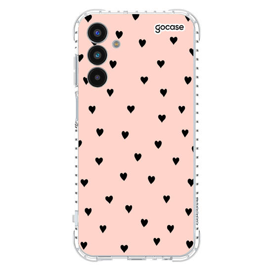 Capinha para celular Black Hearts Rosê