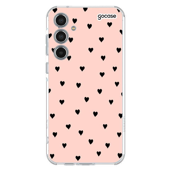 Capinha para celular Black Hearts Rosê