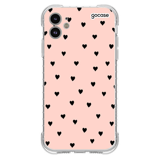 Capinha para celular Black Hearts Rosê