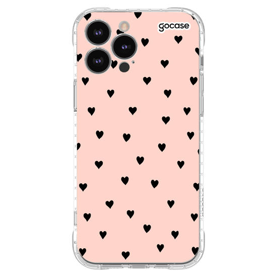 Capinha para celular Black Hearts Rosê