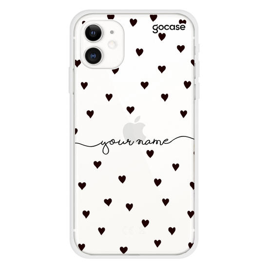 Pattern Black Hearts Handwritten Phone Case