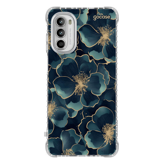 Capinha para celular  Blue and Gold Flowers