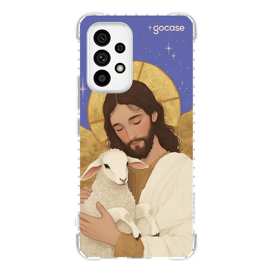 Capinha para celular  Jesus - Blue and Gold