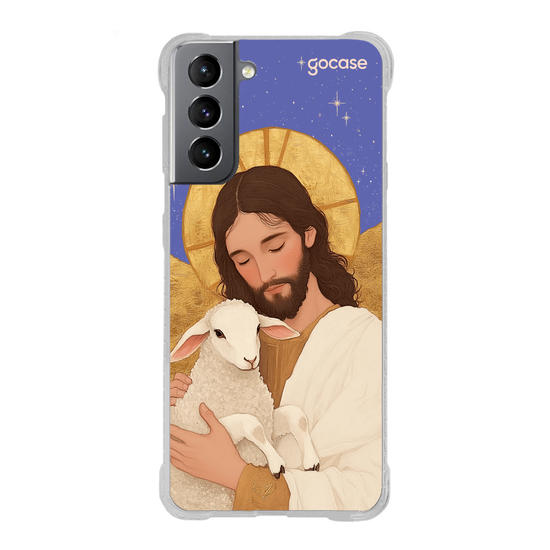 Capinha para celular  Jesus - Blue and Gold