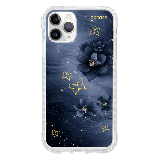Capinha para celular  Blue Flowers and Gold
