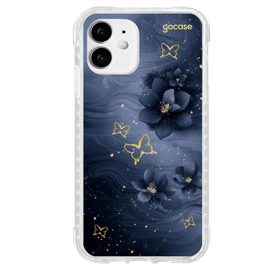 Capinha para celular  Blue Flowers and Gold
