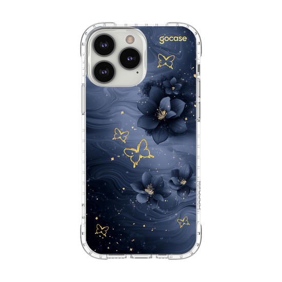 Capinha para celular  Blue Flowers and Gold