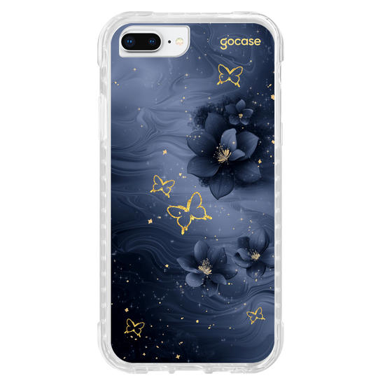 Capinha para celular  Blue Flowers and Gold