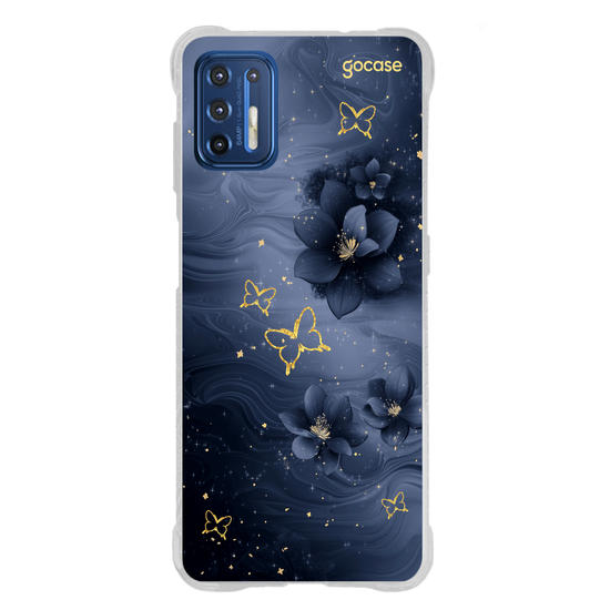 Capinha para celular  Blue Flowers and Gold
