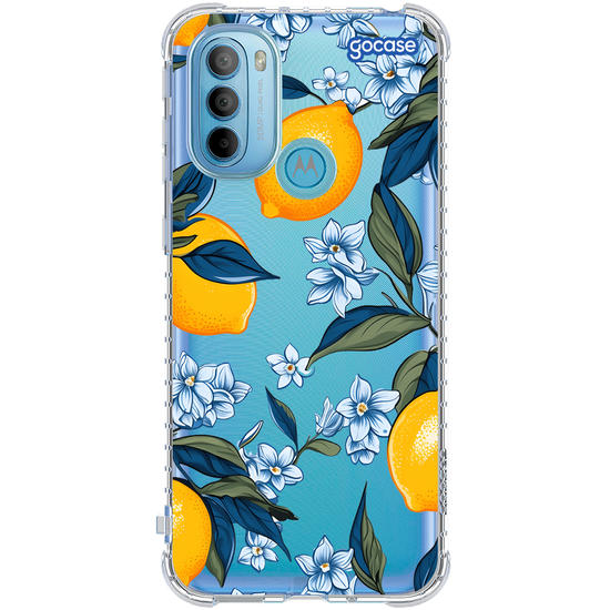 Capinha para celular  Limões e Folhas Azuis