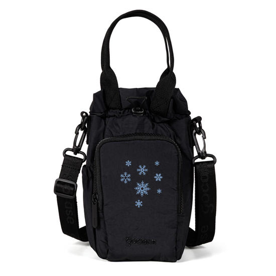 Bolsa de Garrafa Puffer -  Blue Snow Flakes