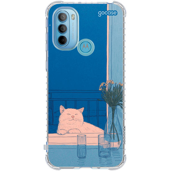 Capinha para celular  Blue Vibes Cat