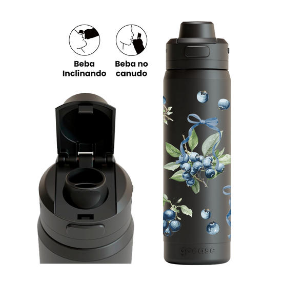 Garrafa Térmica Flip Pro - Blueberry e Laços
