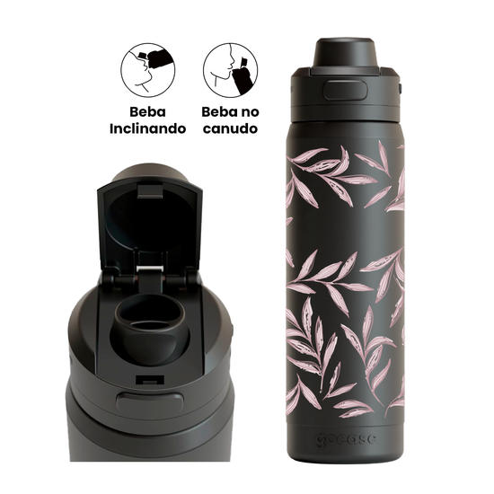 Garrafa Térmica Flip Pro - Blush Leaves