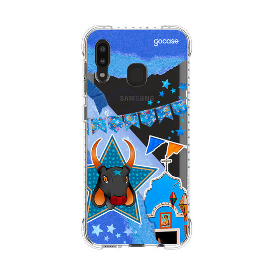 Capinha para celular Boi Azul Colagem