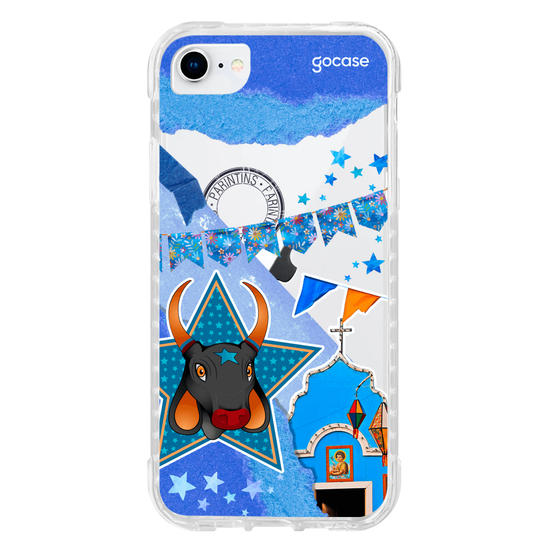 Capinha para celular Boi Azul Colagem