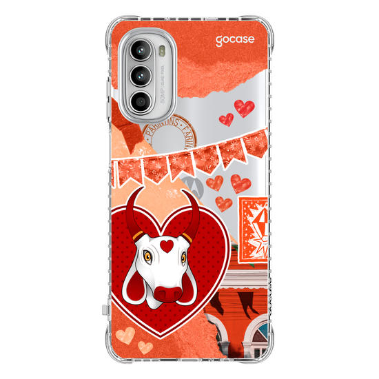Capinha para celular Boi Vermelho Colagem