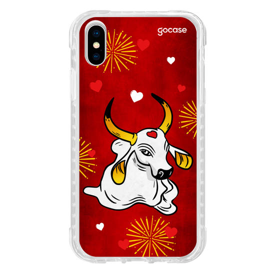 Capinha para celular Boi Vermelho e Corações