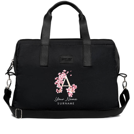 Cherry Blossom Black Travel Pouch