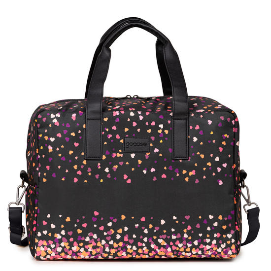 Bolsa Joy Pro - Corações Flutuantes All Black - Fonte Groovy