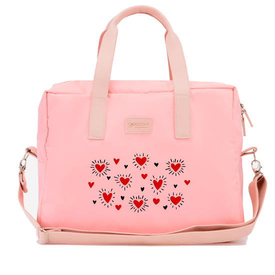 Bolsa Joy Rosa - Corações - by Iasmin Almeida
