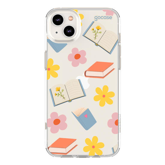 Capinha para celular  Book Lover - Livros e Flores Pattern