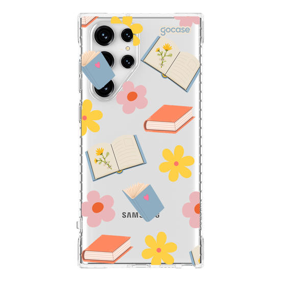 Capinha para celular  Book Lover - Livros e Flores Pattern