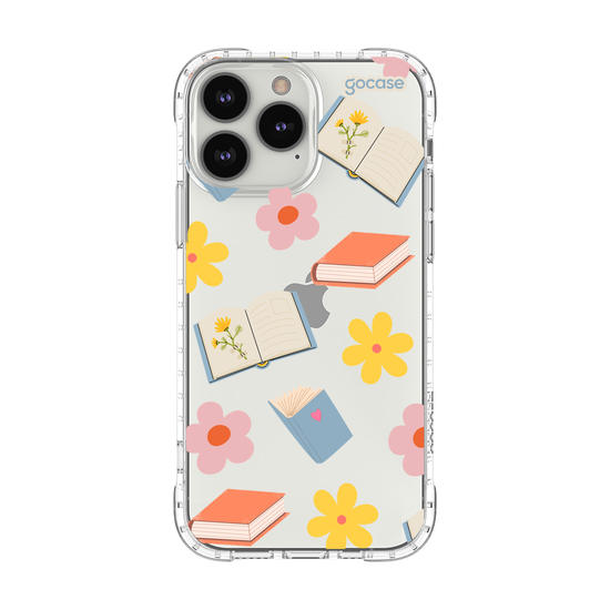 Capinha para celular  Book Lover - Livros e Flores Pattern