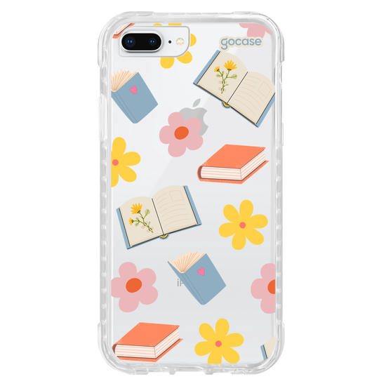 Capinha para celular  Book Lover - Livros e Flores Pattern