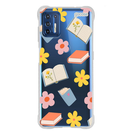 Capinha para celular  Book Lover - Livros e Flores Pattern