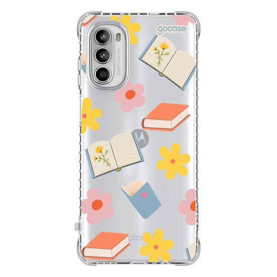 Capinha para celular  Book Lover - Livros e Flores Pattern