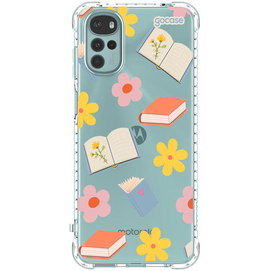 Capinha para celular  Book Lover - Livros e Flores Pattern