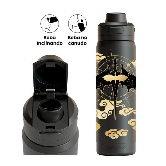 Garrafa Térmica Flip Pro -  Booklover - Shadow & Gold