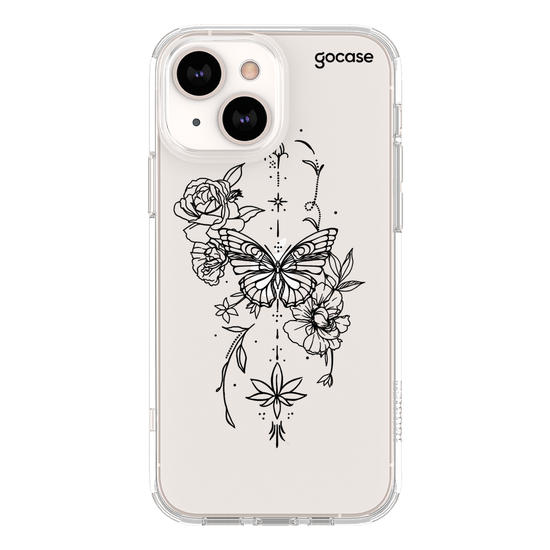 Capinha para celular  Borboleta com Flores Lineart