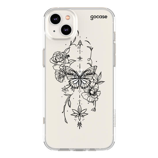 Capinha para celular  Borboleta com Flores Lineart