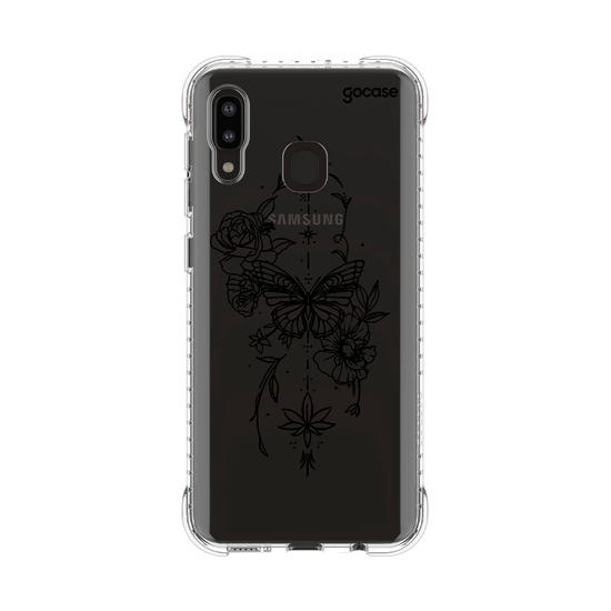 Capinha para celular  Borboleta com Flores Lineart