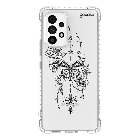 Capinha para celular  Borboleta com Flores Lineart