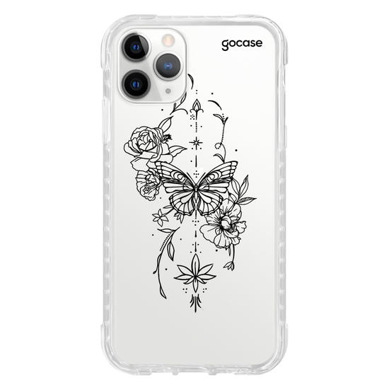 Capinha para celular  Borboleta com Flores Lineart